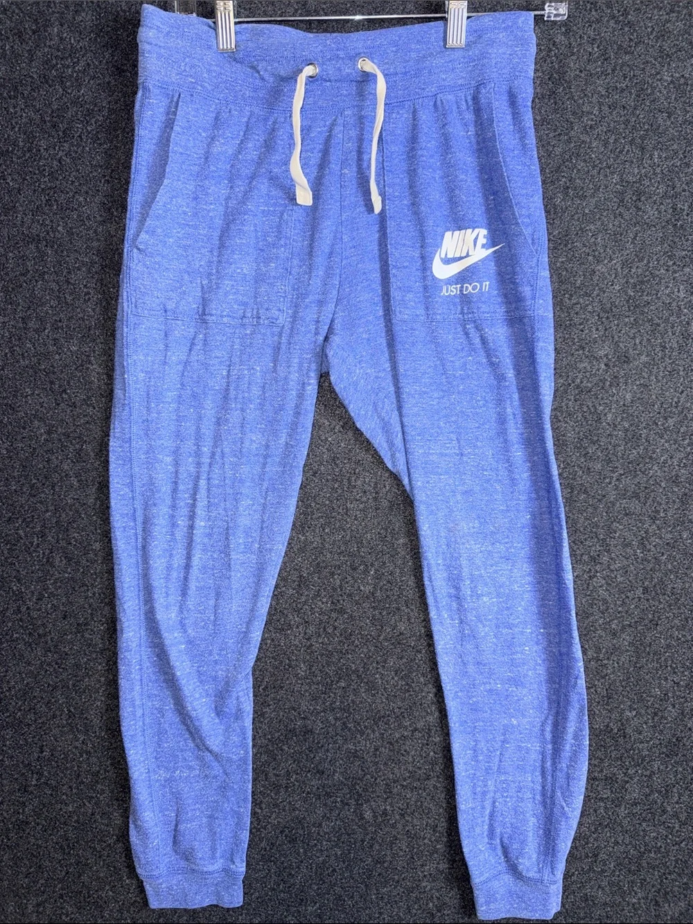 VTG Nike Royal Blue Men's Jogger Sweatpants with White Swoosh Small